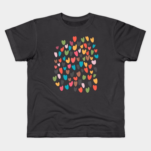 Valentines Multi Love Hearts Kids T-Shirt by ninoladesign